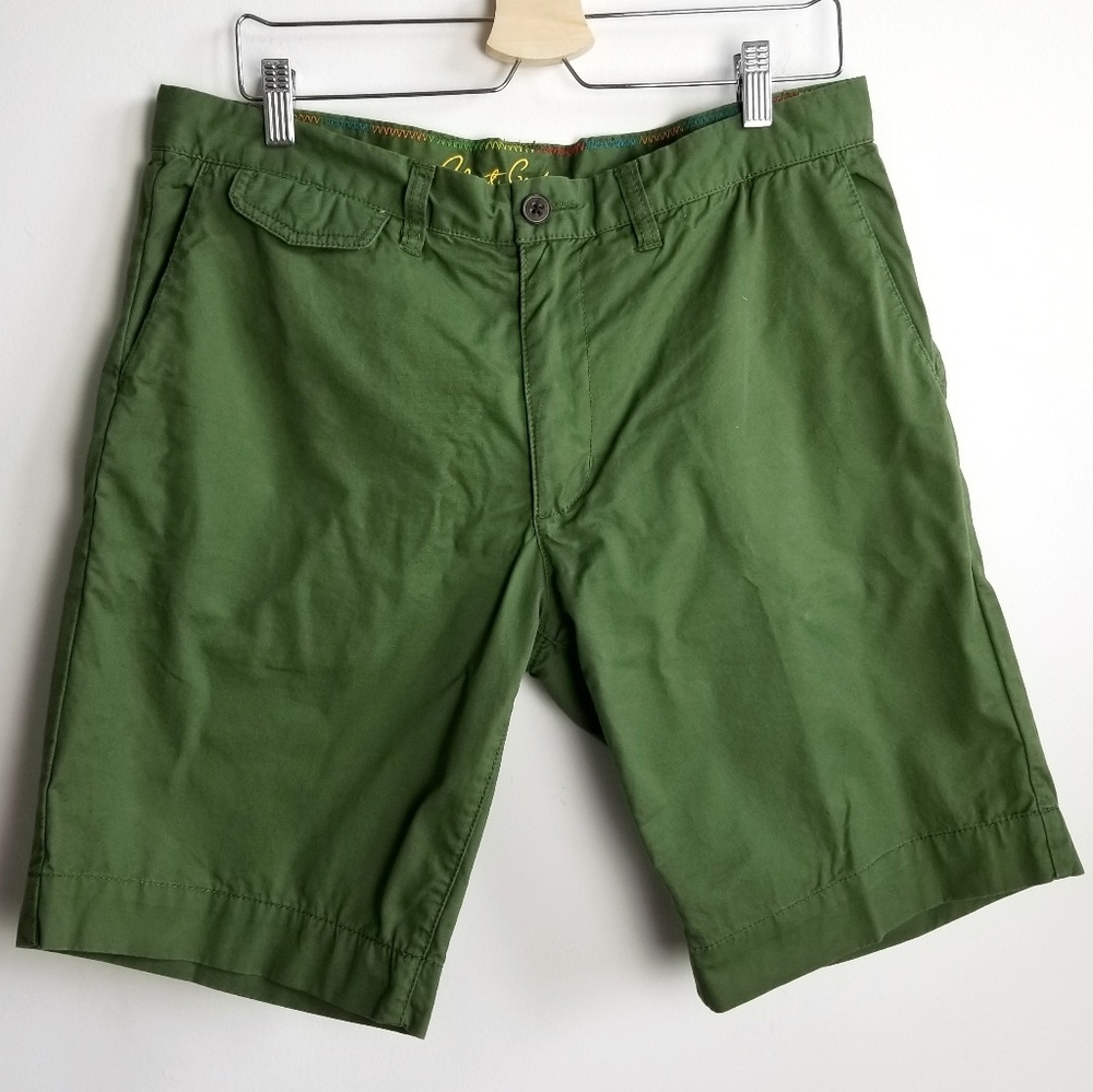 Robert Graham Olive Green Shorts w/ rainbow stitch
